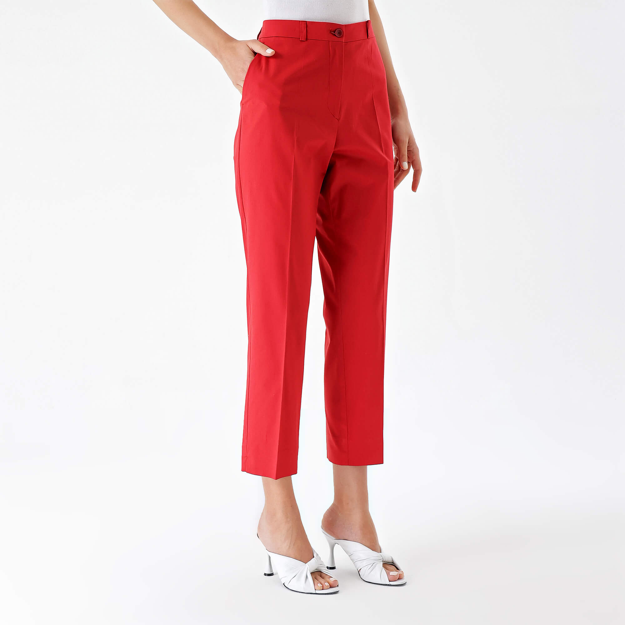 Etro-Red Cotton Trousers